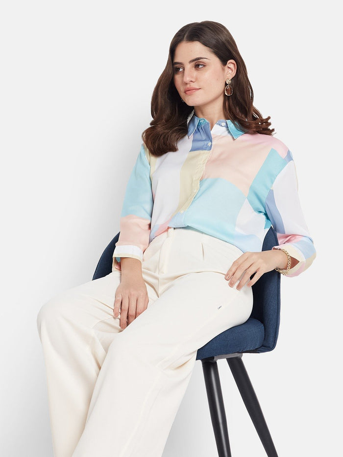 METTLE Women Checked Spread Collar Relaxed Fit Casual Shirt