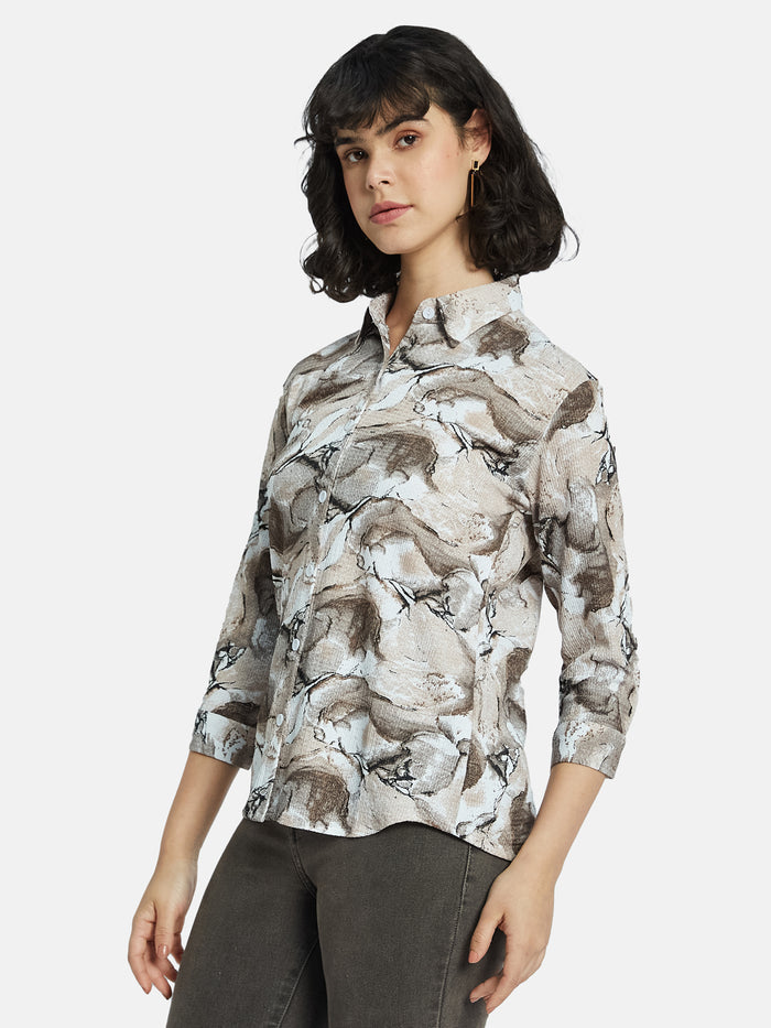 METTLE Women Floral Opaque Printed Casual Shirt