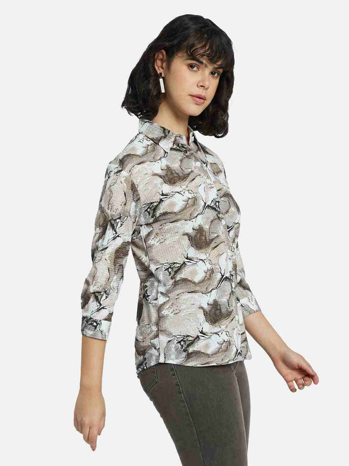 METTLE Women Floral Opaque Printed Casual Shirt