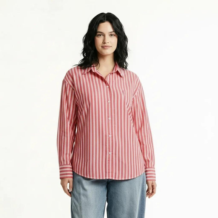 METTLE Women Hot Pink Multi Stripes Striped Casual Shirt