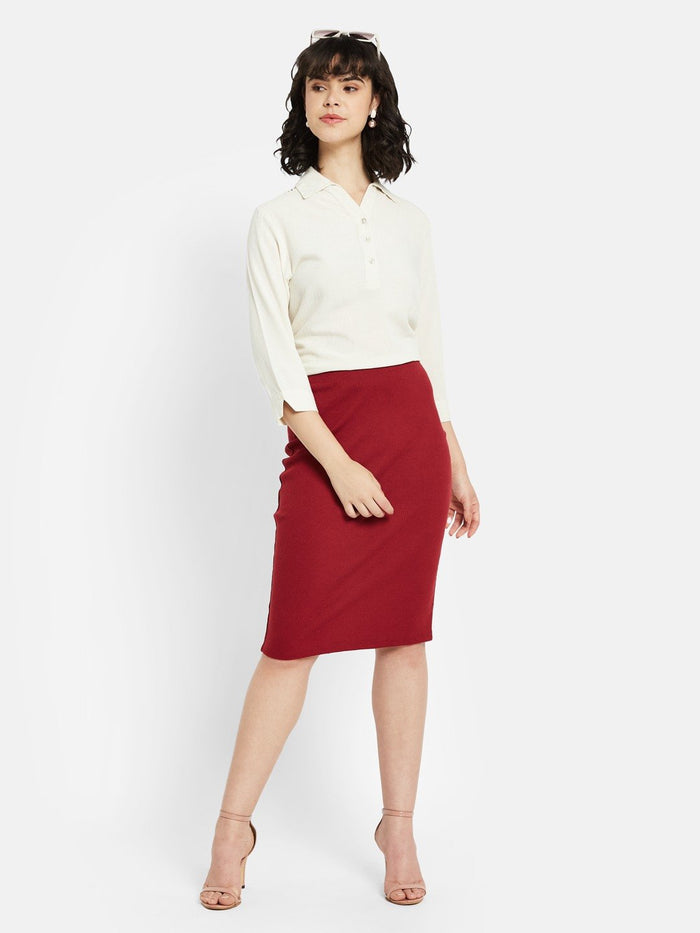 METTLE Women Natural Shirt Collar Regular Top