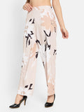 METTLE Women Printed Cotton Regular Fit Mid-Rise Regular Trousers