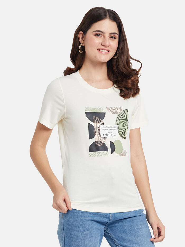 METTLE Women Printed T-shirt