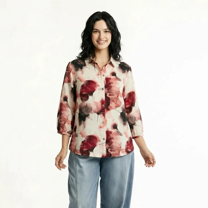 METTLE Women Rose Floral Printed Casual Shirt