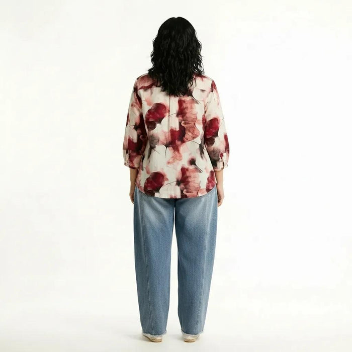 METTLE Women Rose Floral Printed Casual Shirt