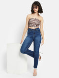 METTLE Women Straight Fit Light Fade Mid-Rise Stretchable Jeans