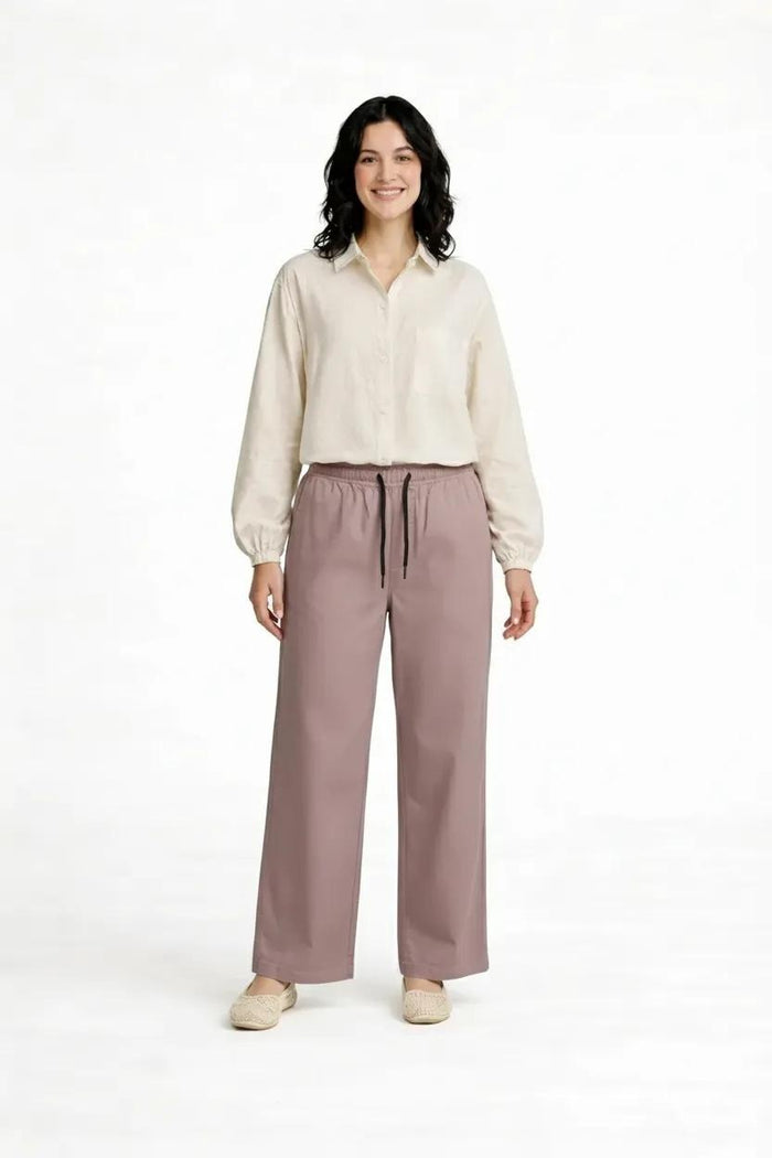 METTLE Women Suede Pink Regular Fit Track Pants