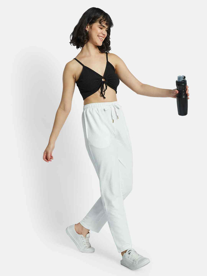 METTLE Women Textured Cotton Track Pants