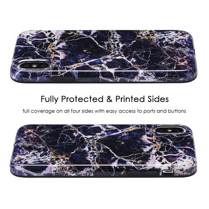 Midnight Gold Marble iPhone Case – Aesthetic Shockproof Phone Cover