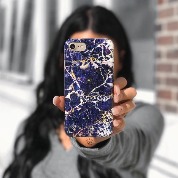 Midnight Gold Marble iPhone Case – Aesthetic Shockproof Phone Cover