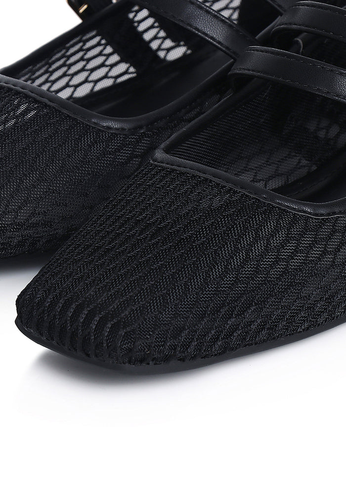 Mila Double Strap Ballerina & Flats (Black)