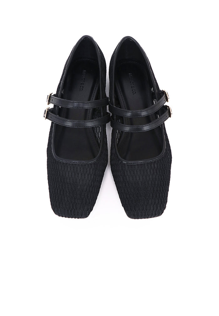 Mila Double Strap Ballerina & Flats (Black)