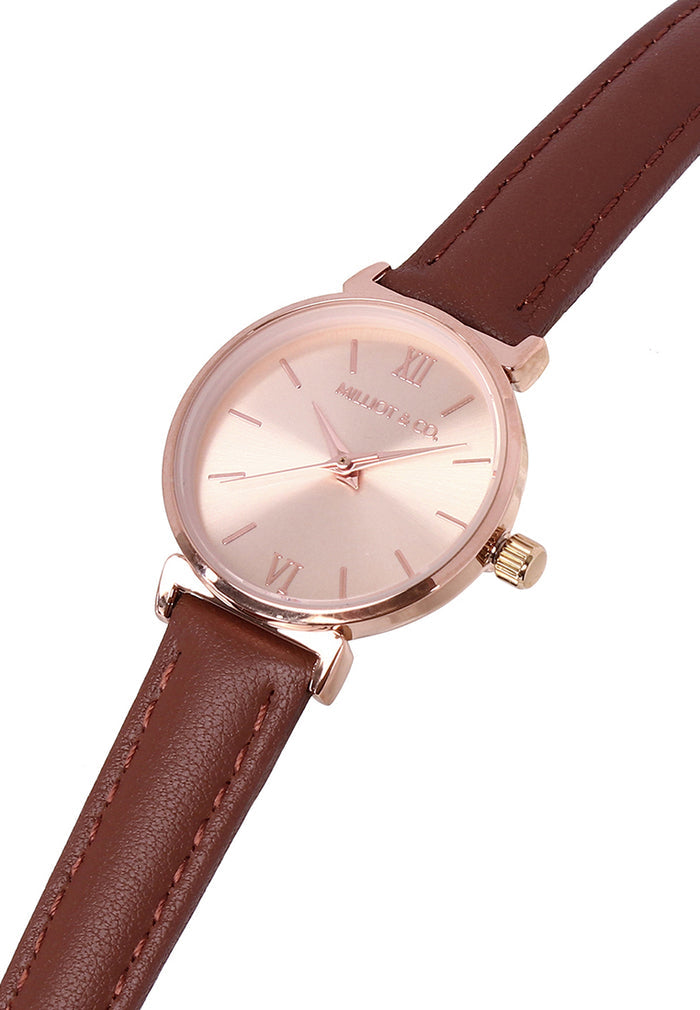 Miller Leather Strap Analog Watch (Brown)