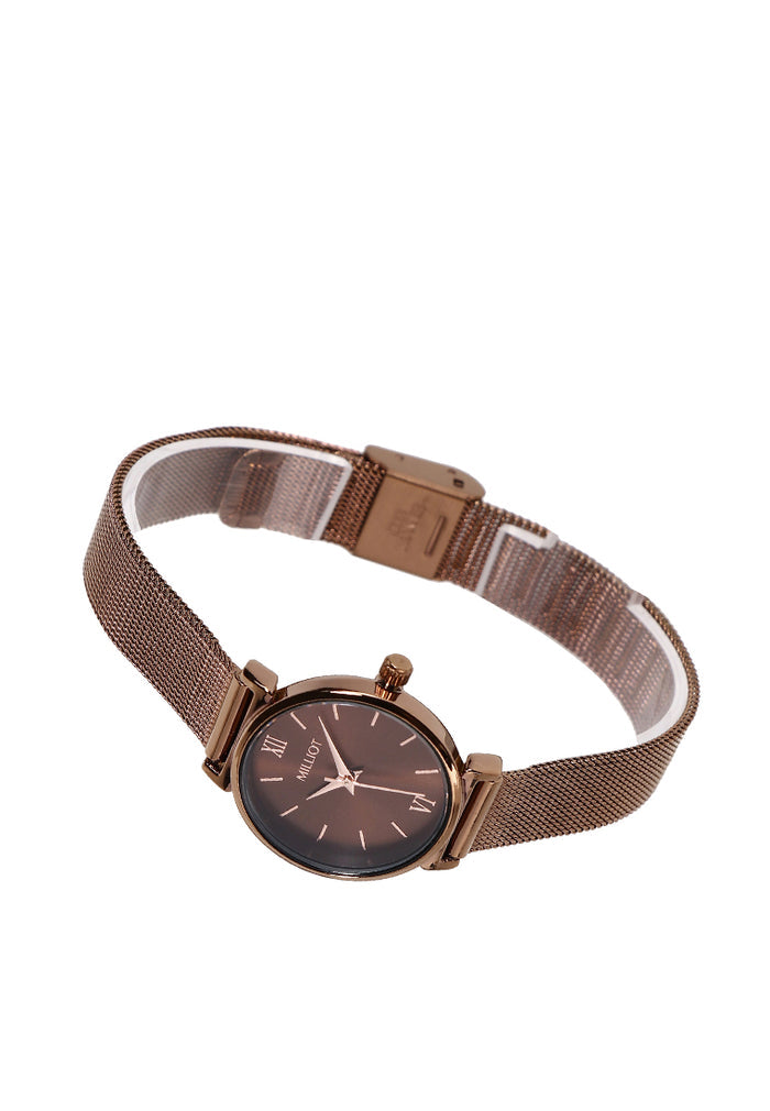 Miller Mesh Strap Analog Watch (Coffee)