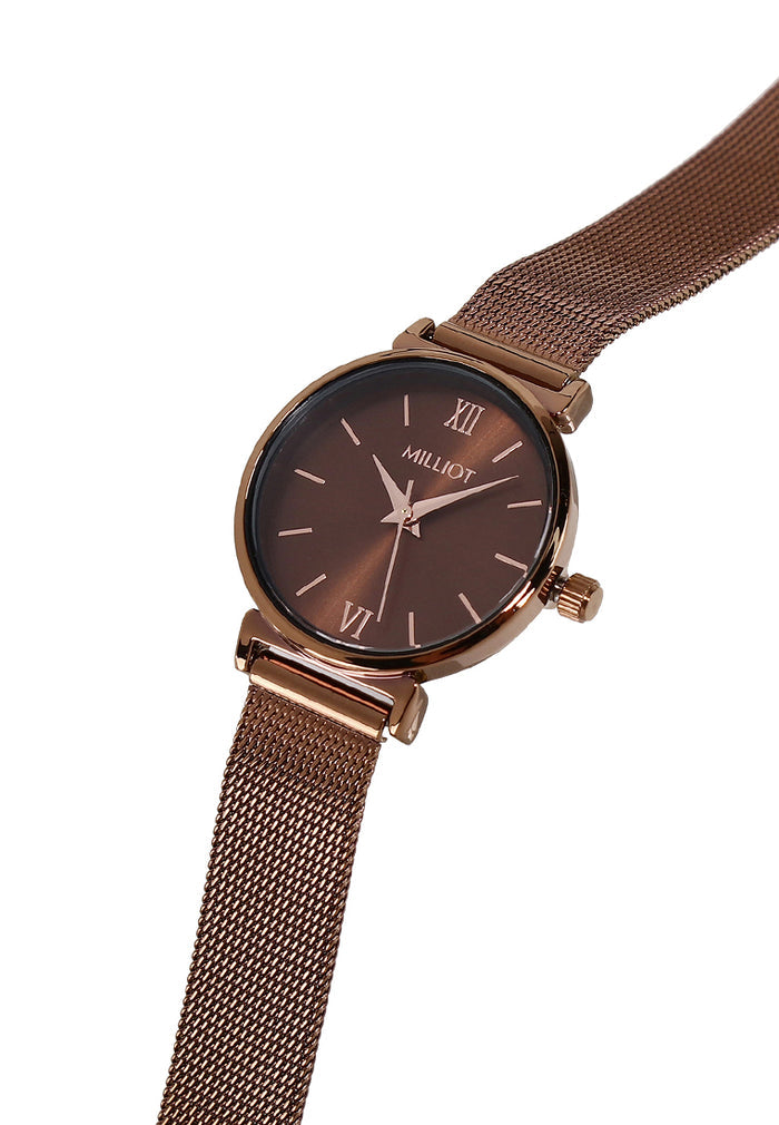 Miller Mesh Strap Analog Watch (Coffee)