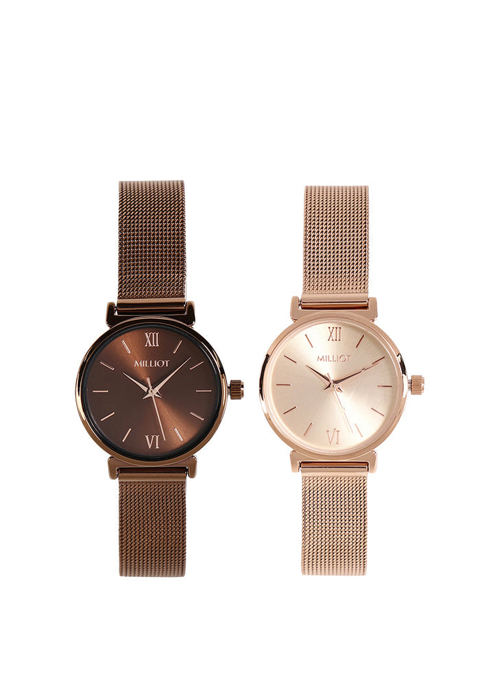 Miller Mesh Strap Analog Watch (Coffee)