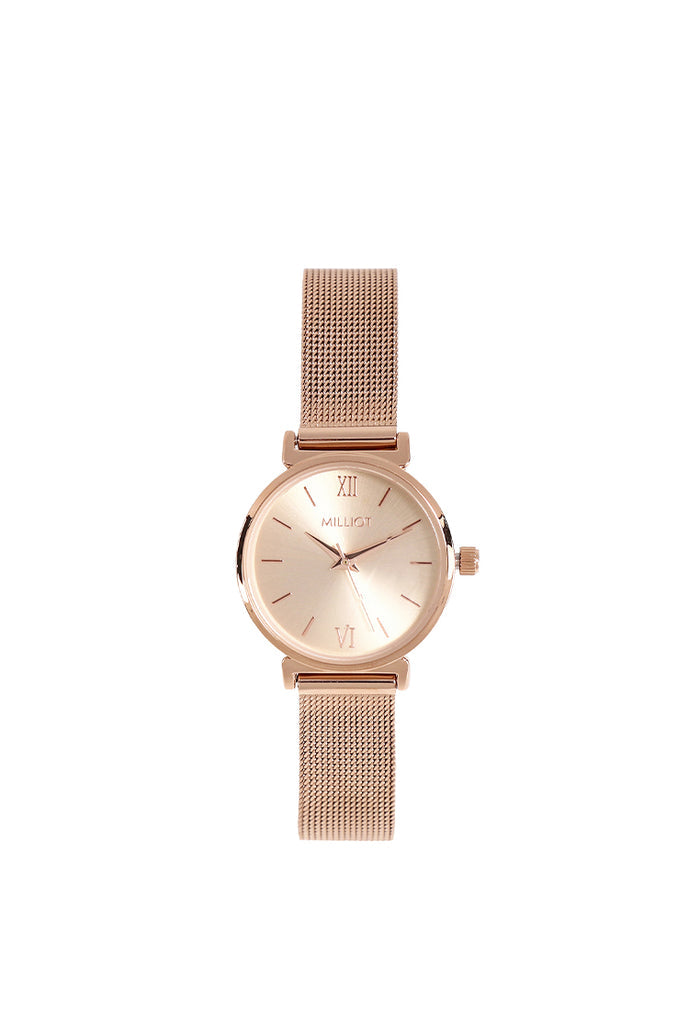 Miller Mesh Strap Analog Watch (Rose Gold)