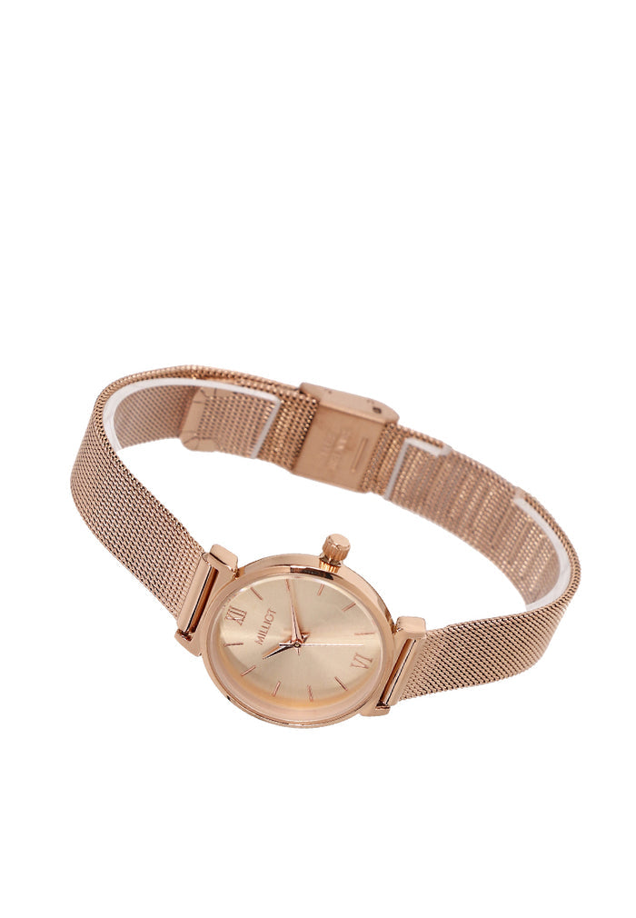 Miller Mesh Strap Analog Watch (Rose Gold)