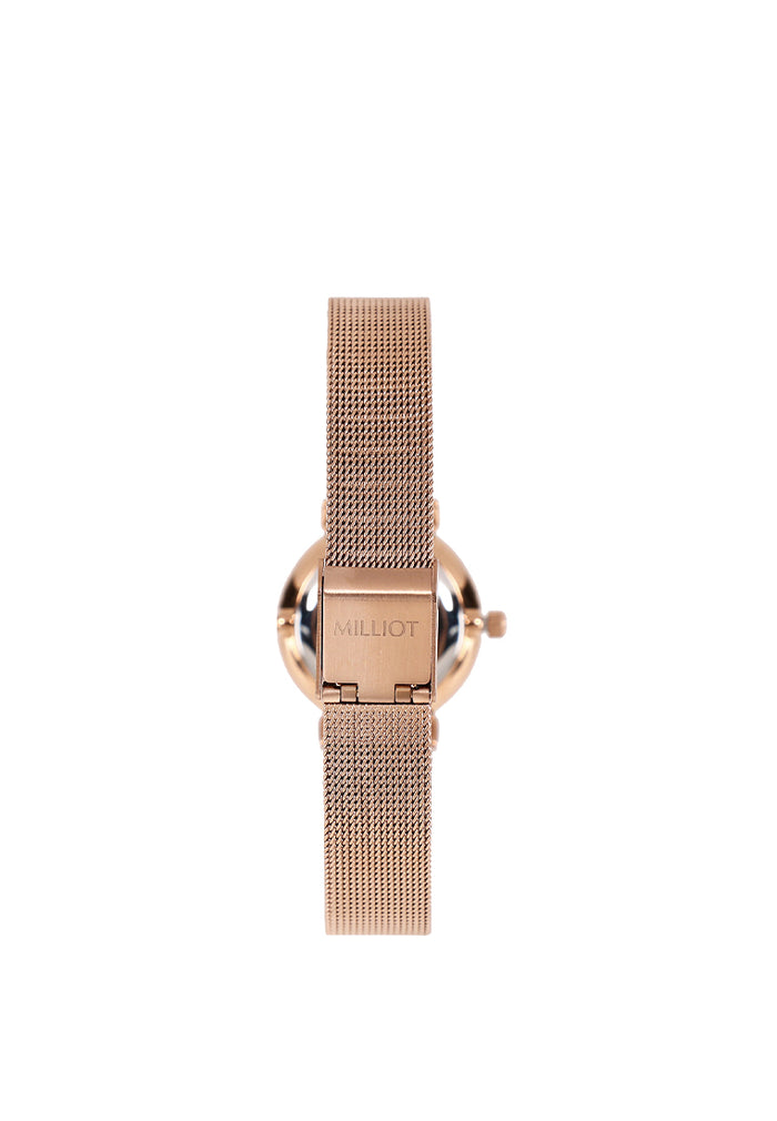 Miller Mesh Strap Analog Watch (Rose Gold)