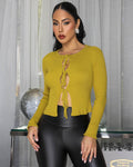 Mirage Lime Ribbed Sweater Cardigan