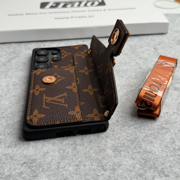 Monogram Card Holder Sling Case for Samsung Galaxy – Luxury Designer Cover