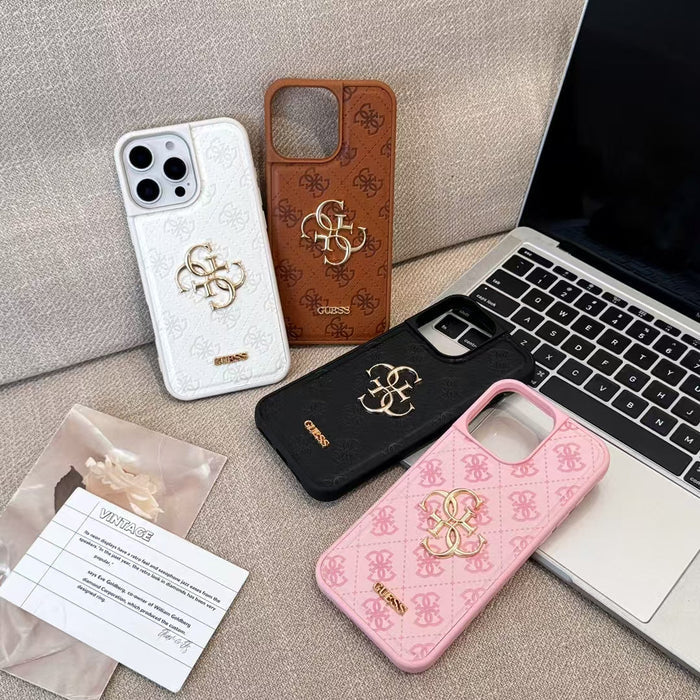 Monogram Mirror Electroplated Apple iPhone Case