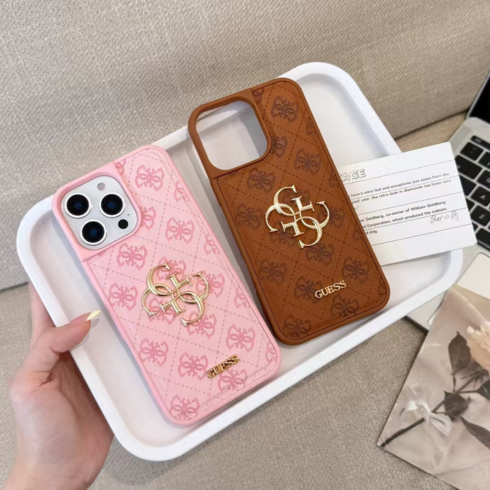 Monogram Mirror Electroplated Apple iPhone Case