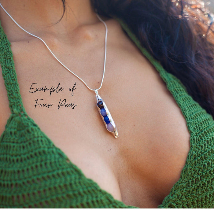 Mother's Day - Four Pea In A Pod - Engraved Initials & Any Birthstone Combination - RACHEL SHRIEVES DESIGN