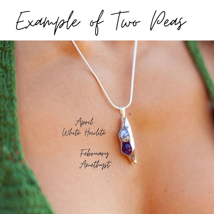 Mother's Day - Two Peas In A Pod - Engraved Initials & Any Birthstone Combination - RACHEL SHRIEVES DESIGN