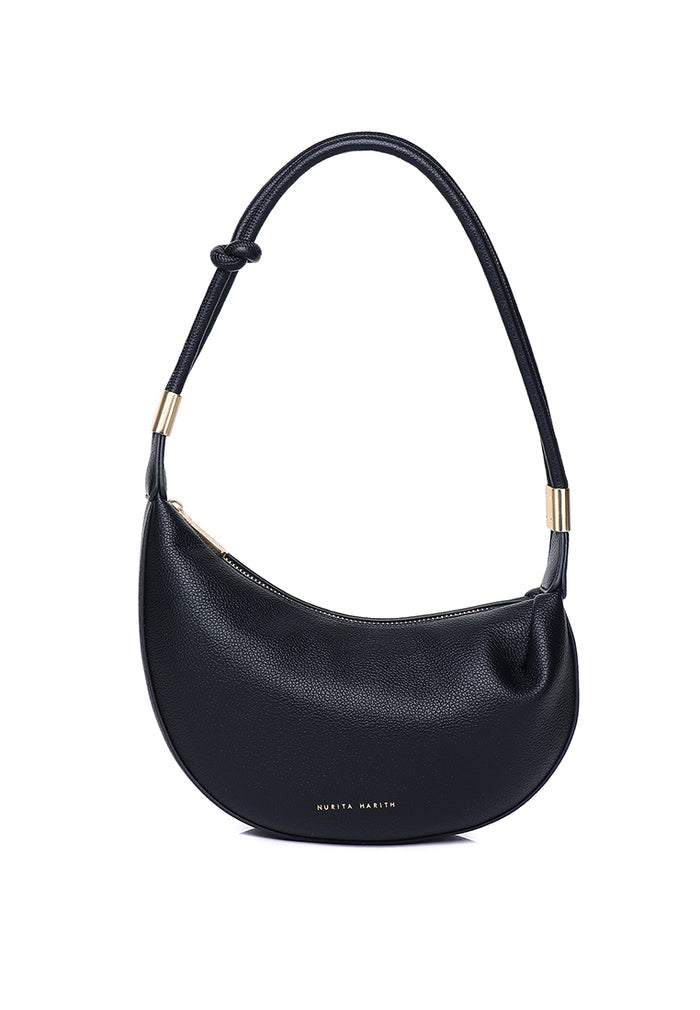 Nadia Knotted Shoulder Bag (Black)