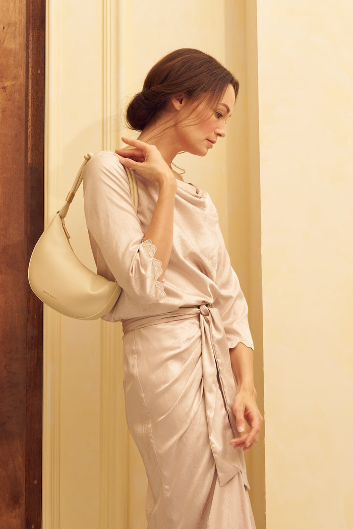 Nadia Knotted Shoulder Bag (Light Yellow)