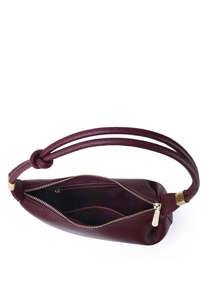 Nadia Knotted Shoulder Bag (Maroon)