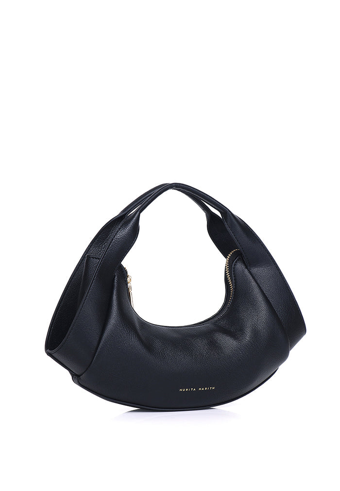 Naomi Curved Top Handle Bag (Black)