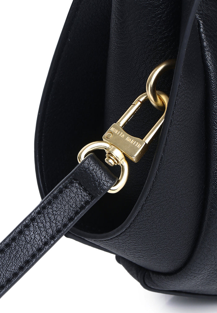 Naomi Curved Top Handle Bag (Black)