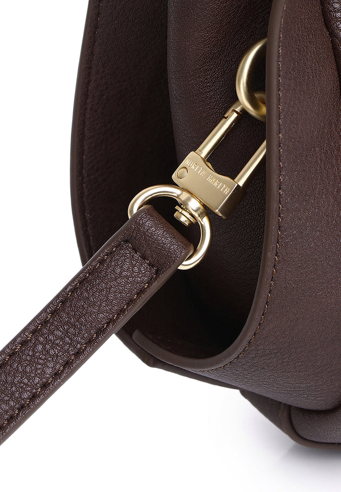 Naomi Curved Top Handle Bag (Coffee)