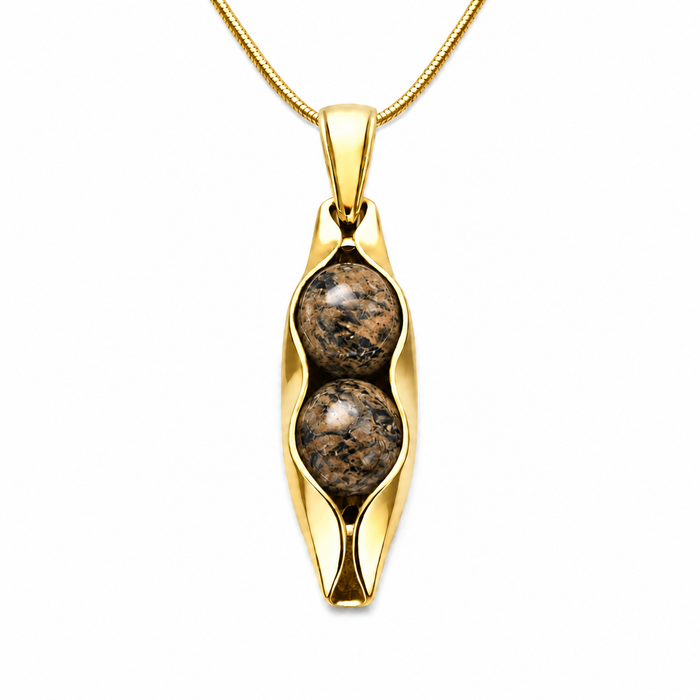 Natural Leopard Two Peas in a Pod Necklace | Personalised Gift