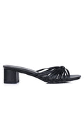 Nazra Knotted Strappy Heels (Black)