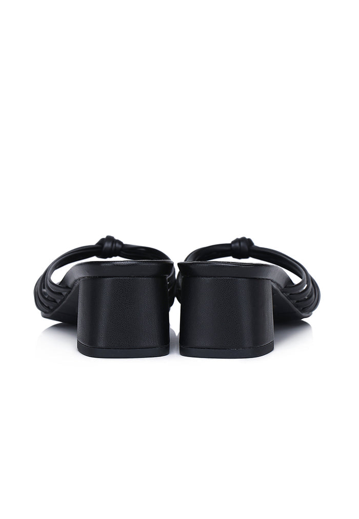 Nazra Knotted Strappy Heels (Black)