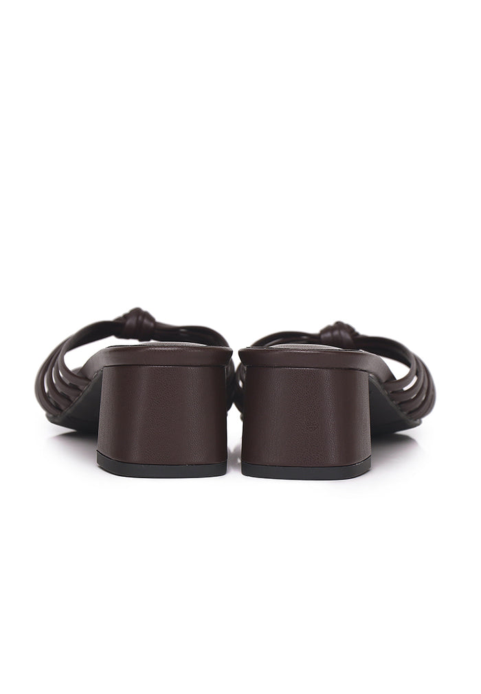 Nazra Knotted Strappy Heels (Espresso)