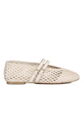 Nell Woven Raffia Ballet Flats (Off White)