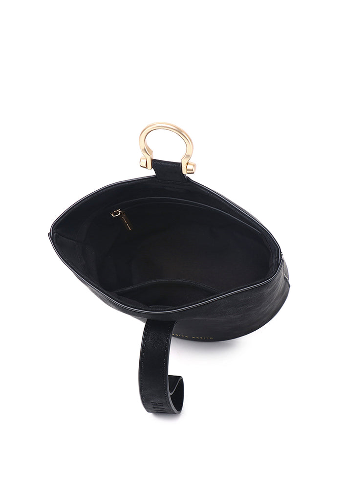 Nellie Petite Top Handle Bucket Bag (Black)