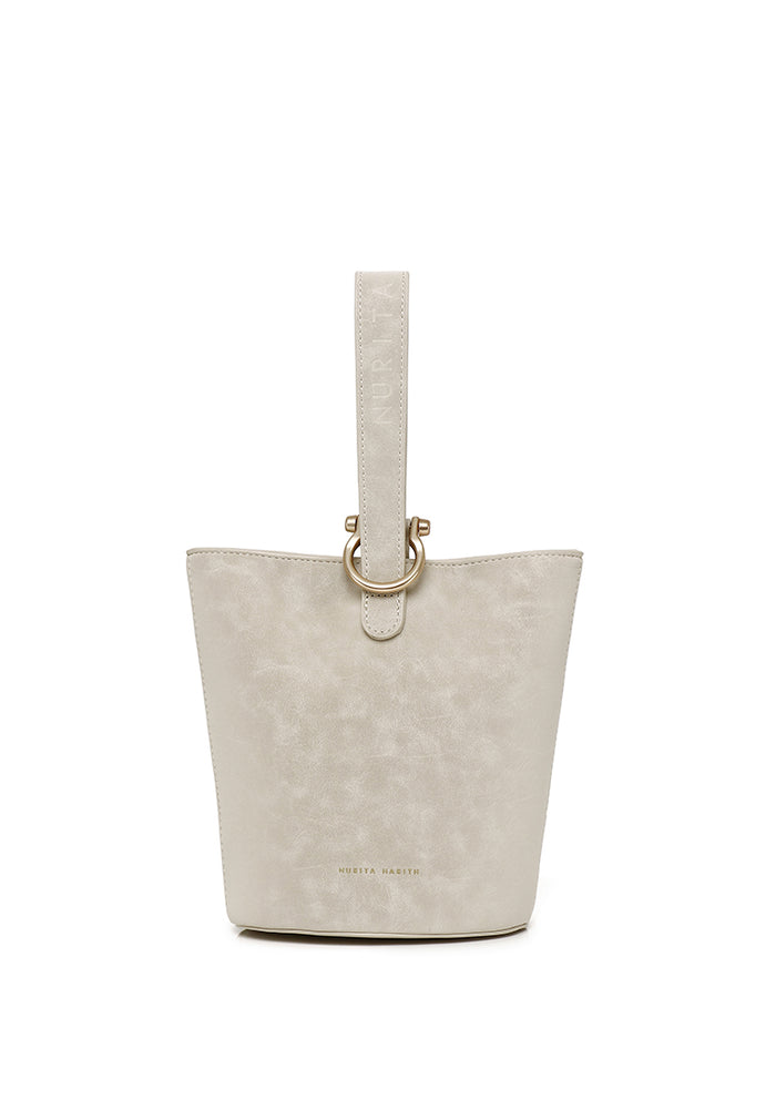 Nellie Petite Top Handle Bucket Bag (Khaki)