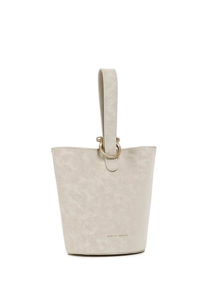 Nellie Petite Top Handle Bucket Bag (Khaki)