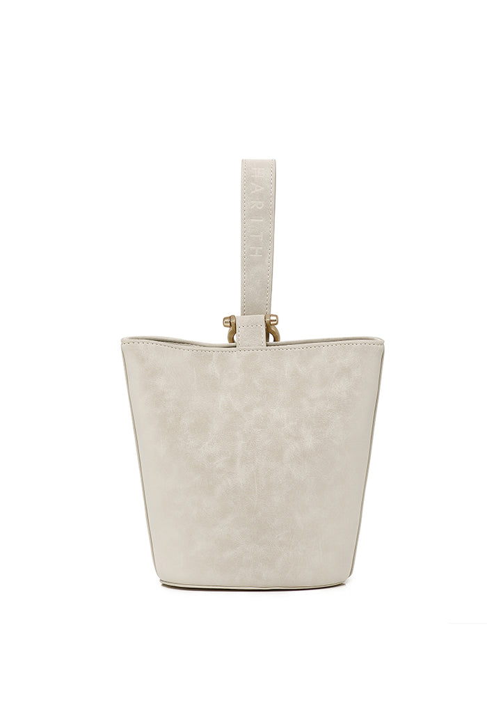 Nellie Petite Top Handle Bucket Bag (Khaki)