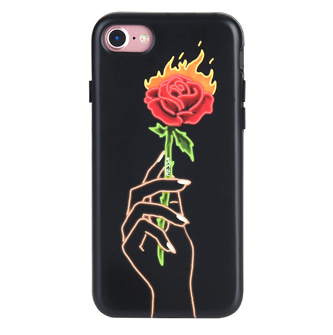 Neon Rose iPhone Case by Nessa iPhone Case – Cute Aesthetic Phone Cover