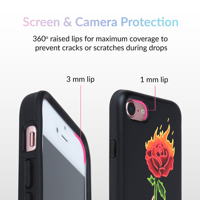 Neon Rose iPhone Case by Nessa iPhone Case – Cute Aesthetic Phone Cover