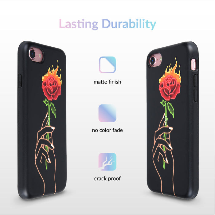 Neon Rose iPhone Case by Nessa iPhone Case – Cute Aesthetic Phone Cover