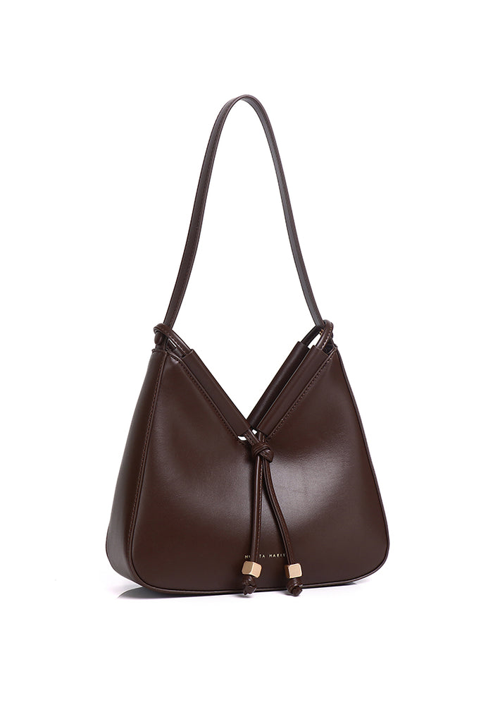 Norna Drawstring Shoulder Bag (Espresso)