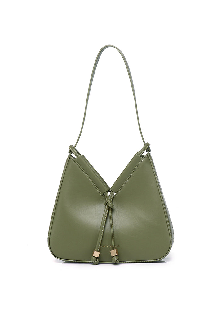 Norna Drawstring Shoulder Bag (Olive)