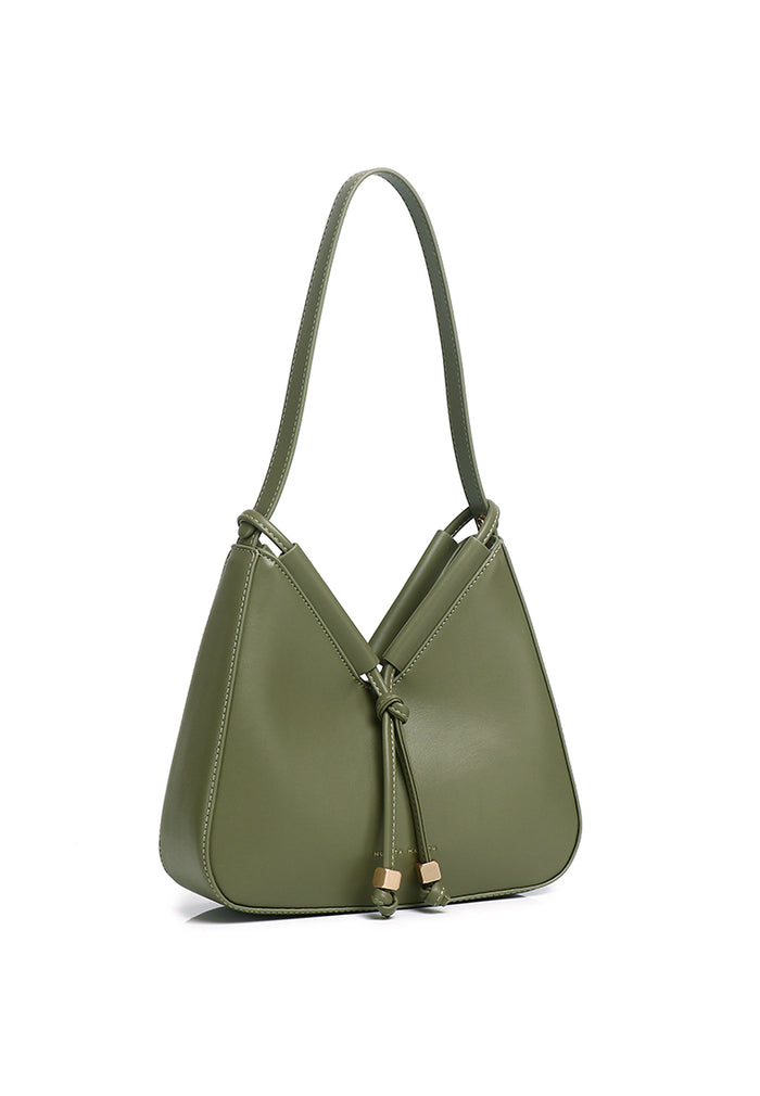 Norna Drawstring Shoulder Bag (Olive)